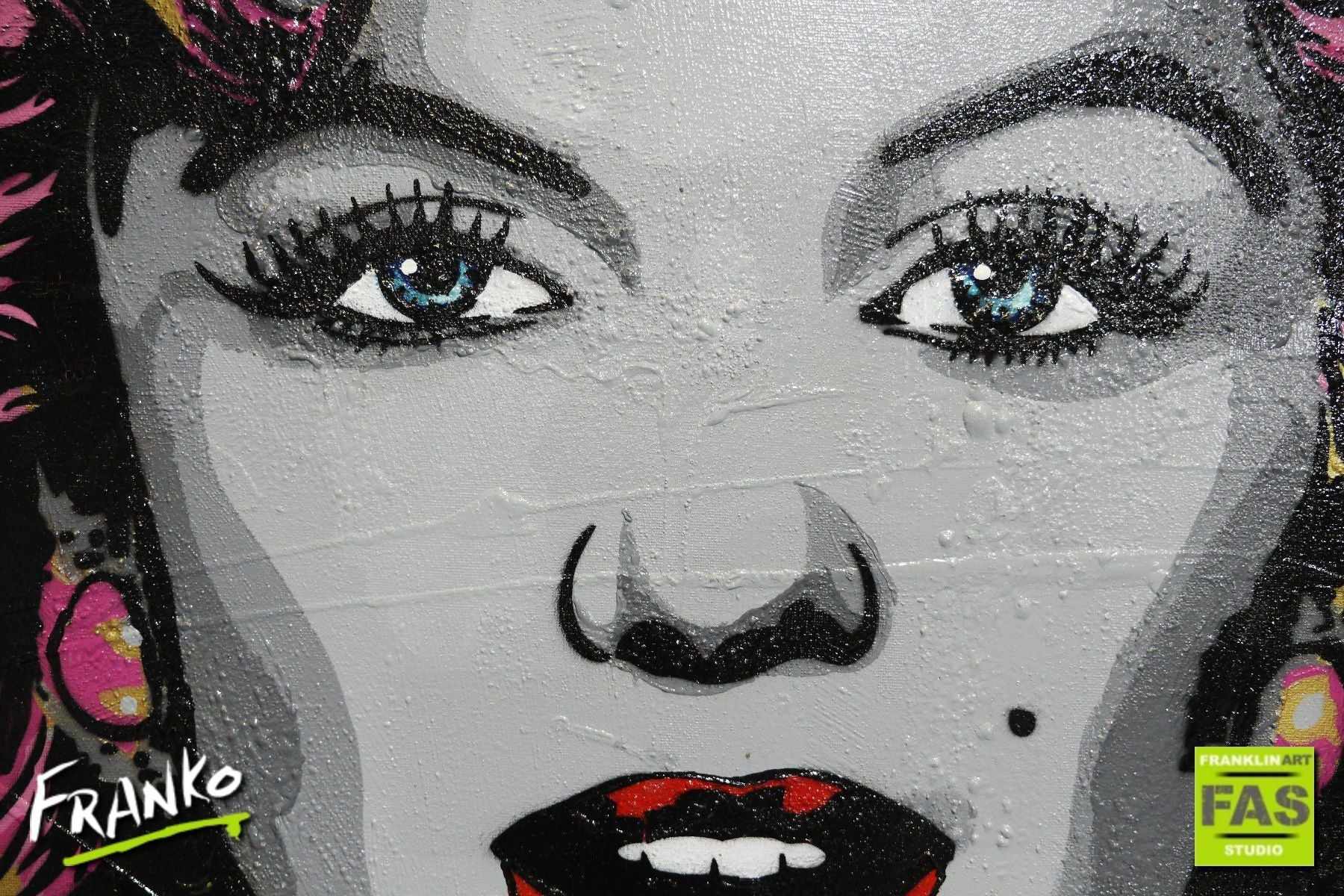 120cm x 120cm Marilyn Monroe Grunge Urban Pop Art Canvas Painting - Wall Decor for Living Room, Bedroom & Office