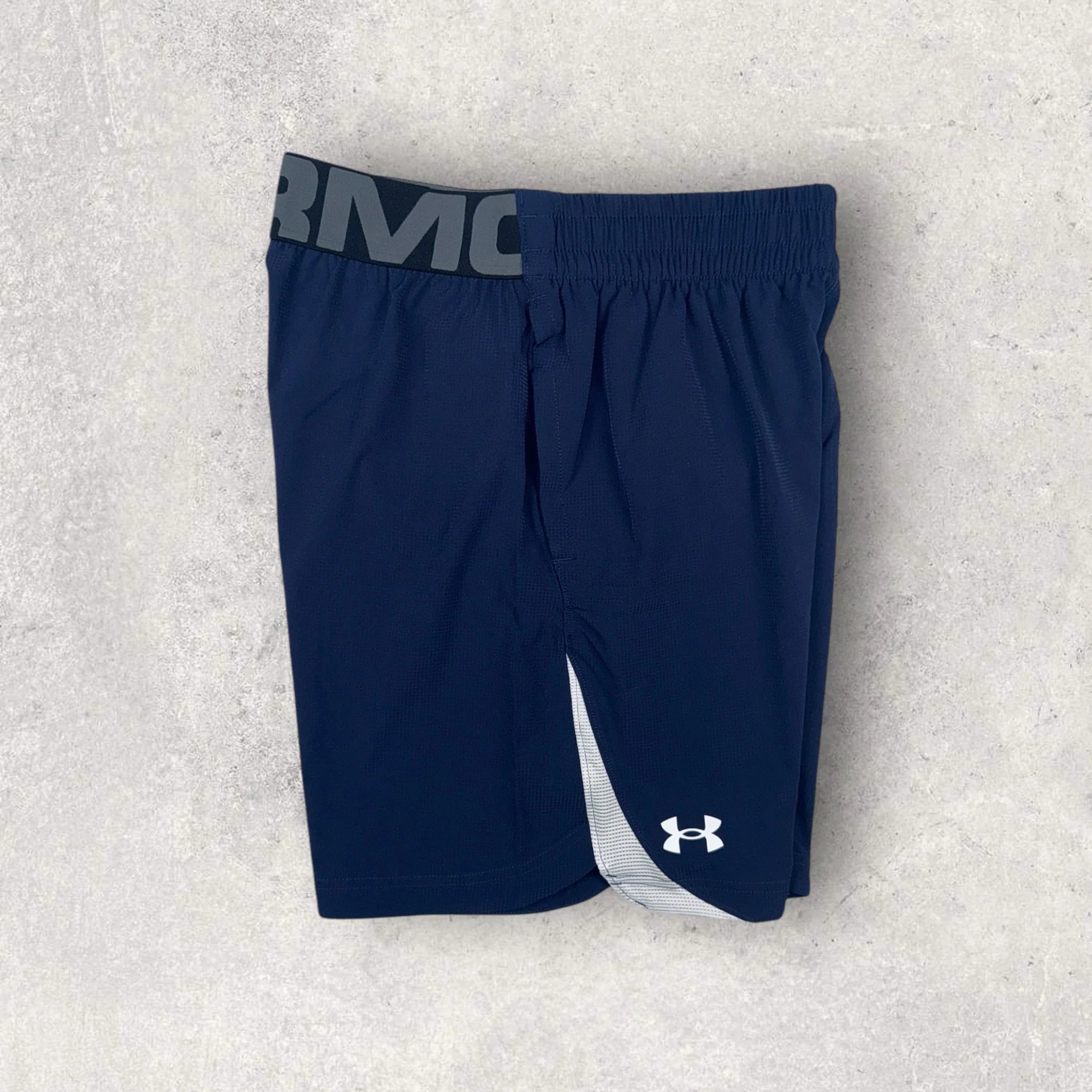 UNDER ARMOUR Men's Woven Athletic Shorts - Navy/White - Lightweight Quick-Dry Gym Workout Running Basketball Shorts for Men