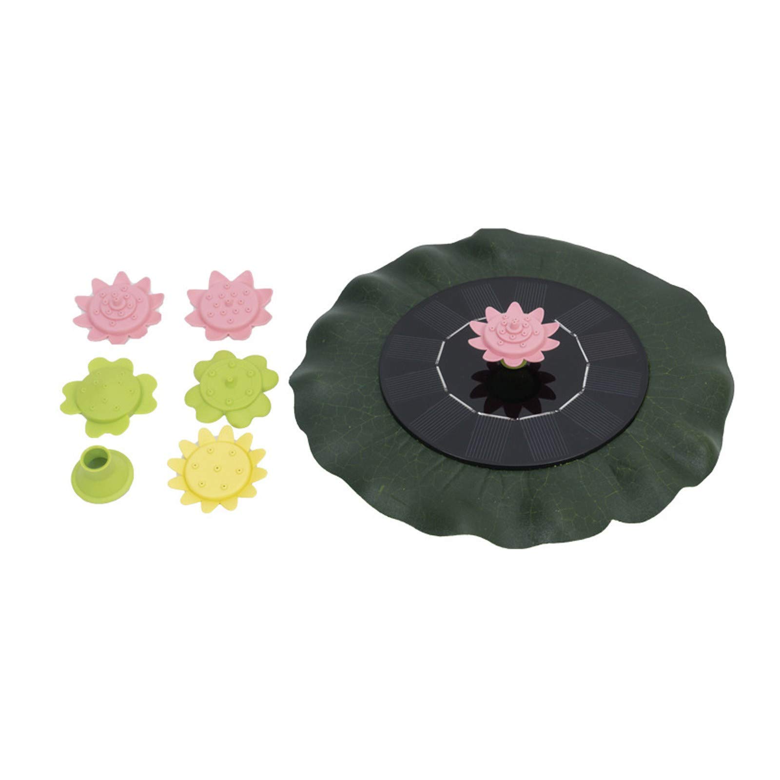 Solar Powered Flower Pool Fountain - Decorative Garden Pond Imitation for Patio, Lawn & Outdoor Decor | Water Hose Timer Included (Green, One Size) | Perfect for Backyard Landscaping & Relaxation Spaces