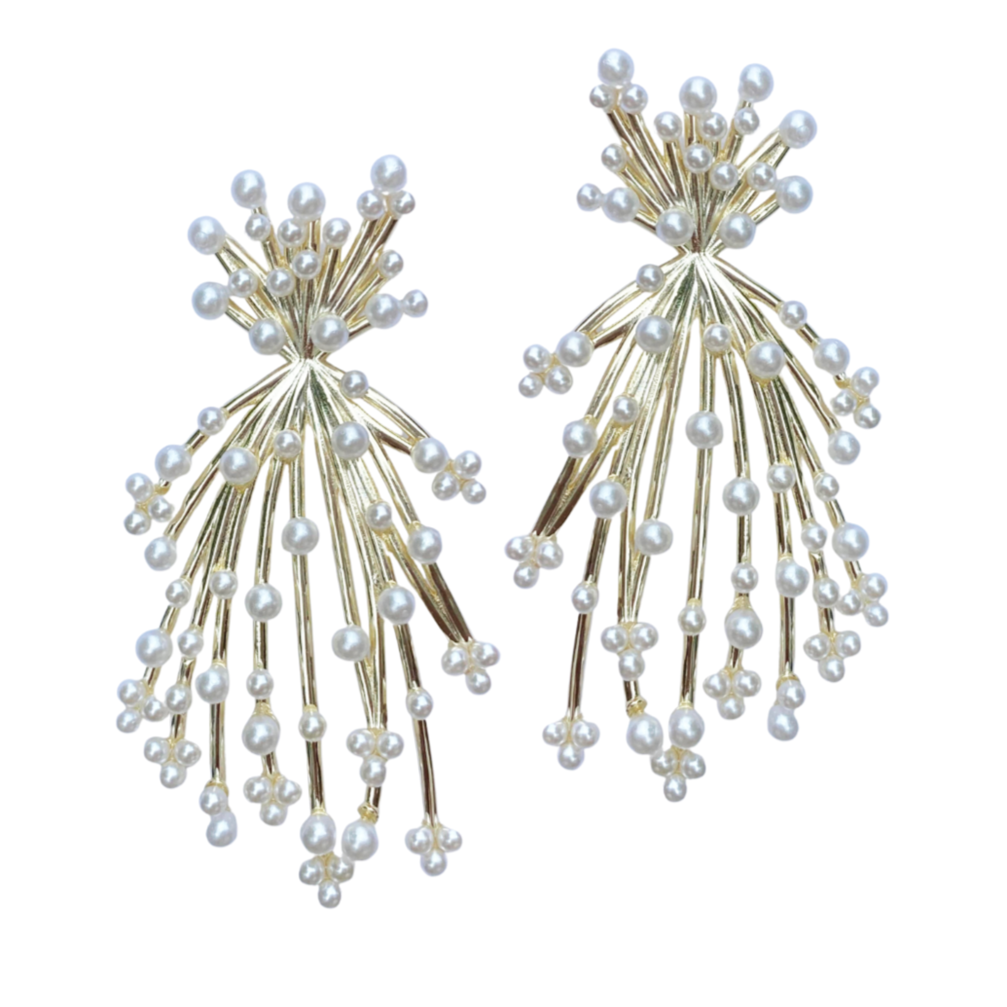 Baby’s Breath Flower Earrings - Delicate Floral Studs for Women, Dainty Gold or Silver Jewelry Gift for Her - Perfect for Weddings, Date Nights & Everyday Wear