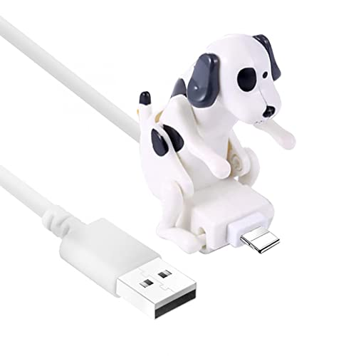 Funny Humping Dog Fast Charger Cable - Rogue Dog Data Cable for iPhone & Android | Portable USB Charging Cord with Cute Stray Dog Design | Perfect Gift for Pet Lovers & Office Humor | iOS & Android Compatible (White)