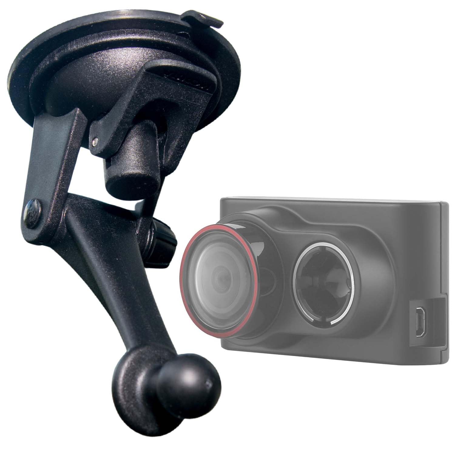Universal Suction Cup Mount for Garmin Dash Cam 10/20/30/35/50 & GPS Nuvi Series - 360° Adjustable Ball Mount Car Accessory for Secure Dashboard Installation - Perfect for Road Trips, Commuting, and Fleet Vehicle Monitoring
