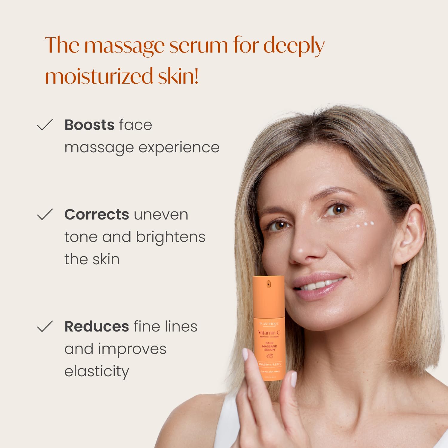 PLANTIFIQUE Stainless Steel Gua Sha Facial Tool for Skin Massage & Anti-Aging - Korean Vitamin C Face Serum with Collagen & Peptides - Ultimate Hydration for Glowing Skin - Perfect for Daily Skincare Routine, Spa Treatment & Self-Care Rituals