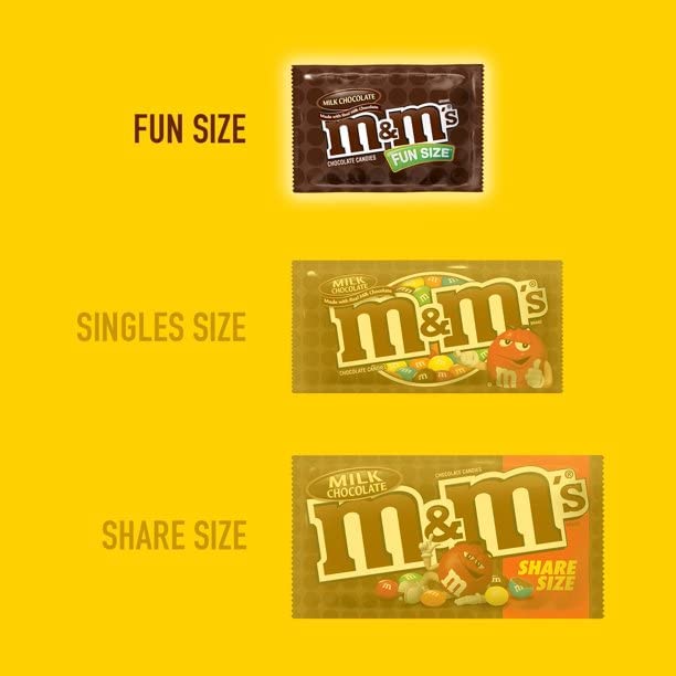 M&Ms Milk Chocolate Fun Size Candy - Individually Wrapped Bulk Pack (2 lbs) - Perfect for Halloween, Party Favors, Office Snacks & Movie Nights