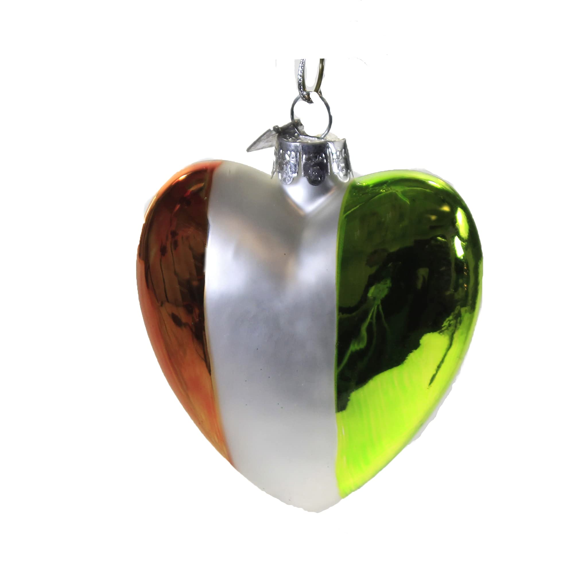 Handmade Ireland Glass Heart Ornament - Elegant C7579 Home Decor for Christmas Tree, Wedding, Anniversary & Gift Giving