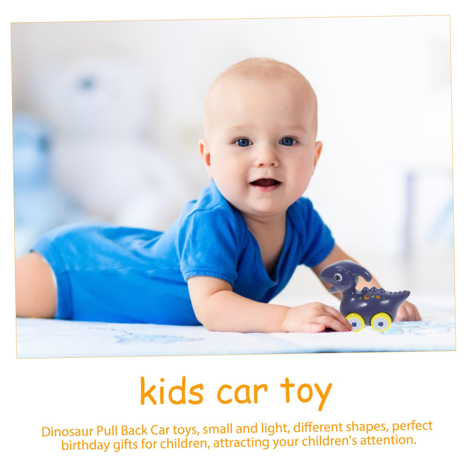 Amosfun 6pcs Dinosaur Pull Back Car Set - Friction Powered Animal Toy Vehicles, Plastic Dino Car Models for Kids, Perfect for Birthday Gifts, Party Favors, and Educational Playtime