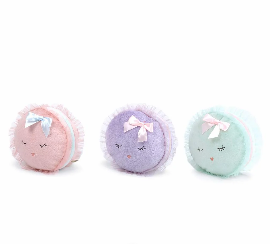 Le Macarons Plushies Set of 3 - Adorable French Dessert Stuffed Animals for Kids Room Decor, Birthday Gifts & Kawaii Collection