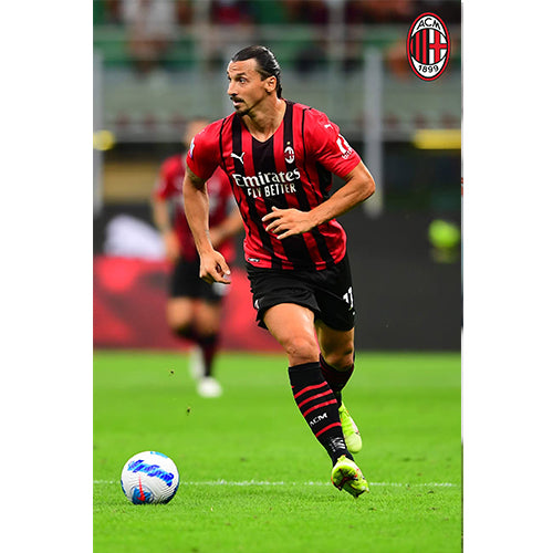 AC Milan Zlatan Ibrahimovic Soccer Poster - Premium Football Wall Art for Fans - Perfect for Bedroom, Game Room & Sports Decor