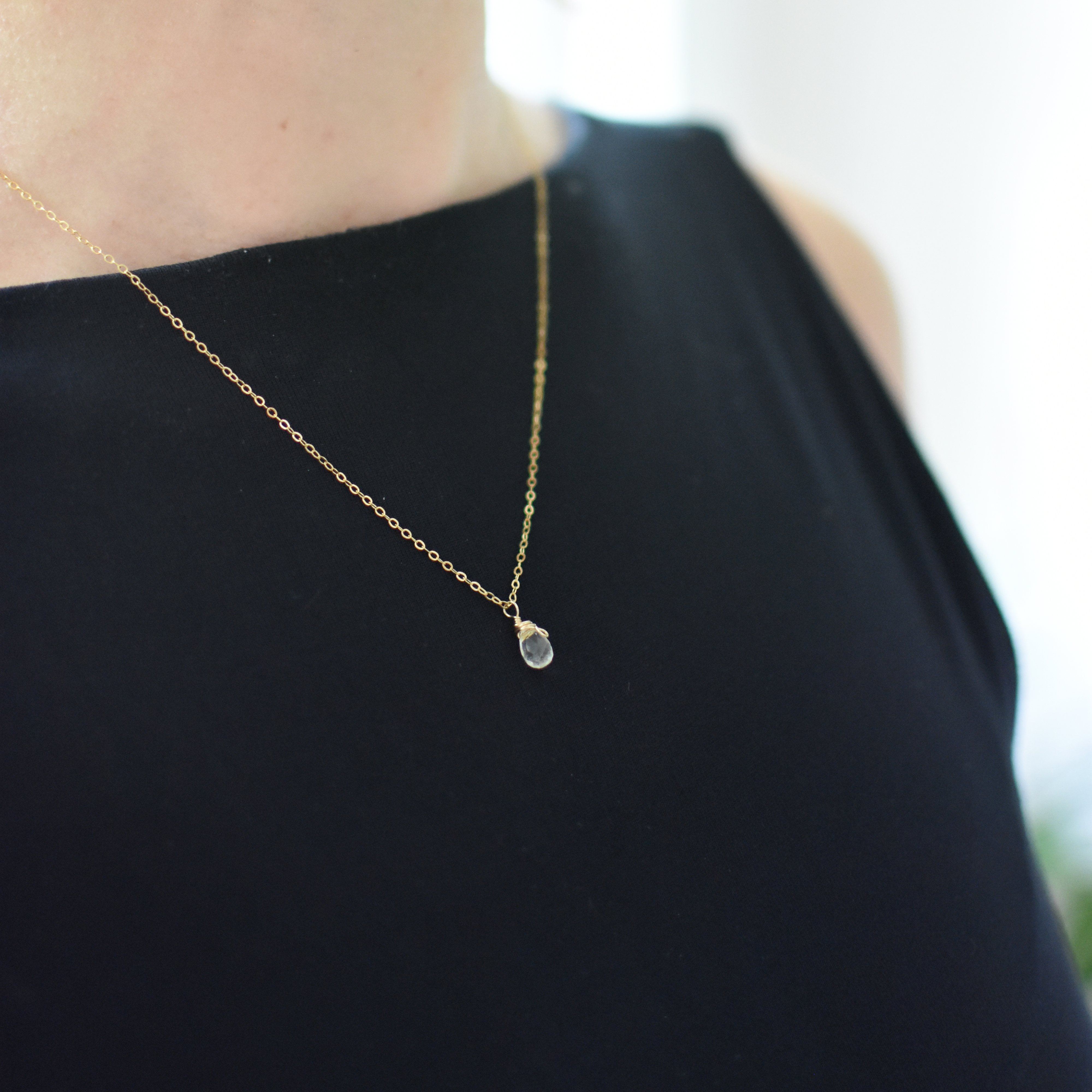 Citrine Faceted Necklace - 14K Gold Filled Wrapped Charm Necklace for Women | Elegant Jewelry Gift for Birthday, Anniversary & Special Occasions