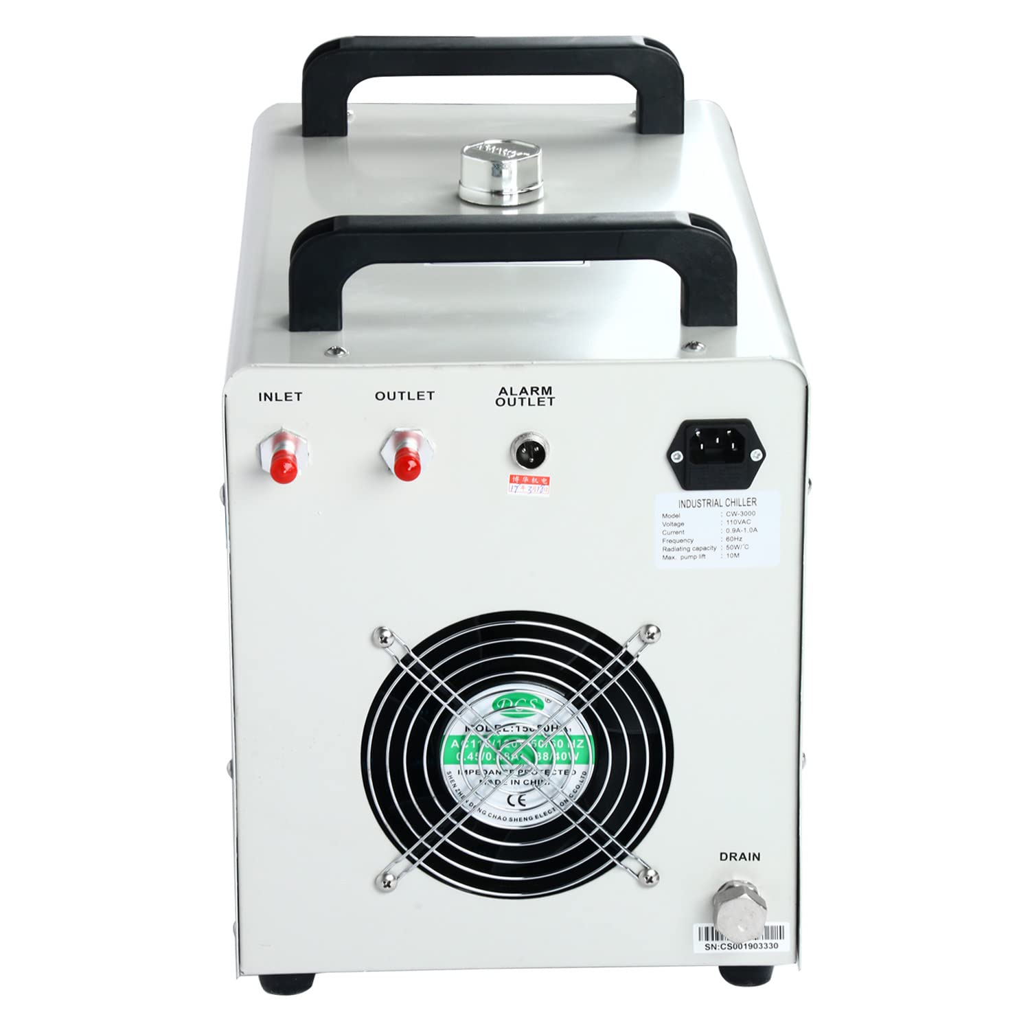 DasMarine CW-3000 8L Industrial Water Chiller - 110V Thermolysis Cooling System for 60W/80W Laser Engraving Machines | Efficient Water Cooling Equipment for Laser Cutting & Engraving Workshops