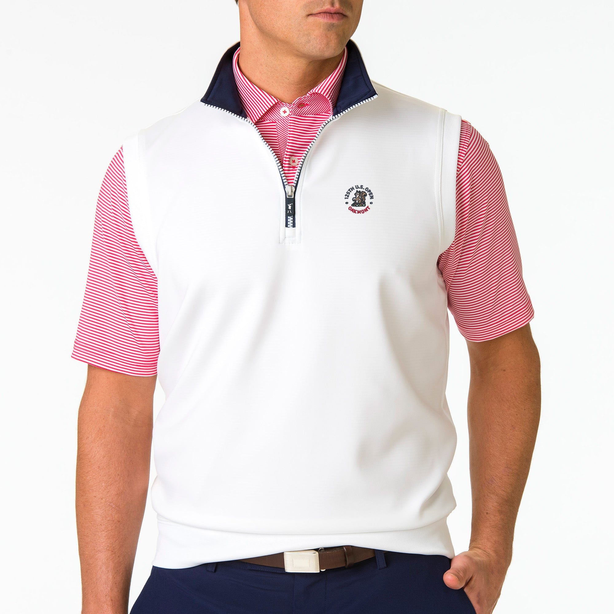 2025 U.S. Open Official Caves Solid Quarter Zip Vest - Men's Lightweight Golf Pullover for Outdoor Sports & Casual Wear