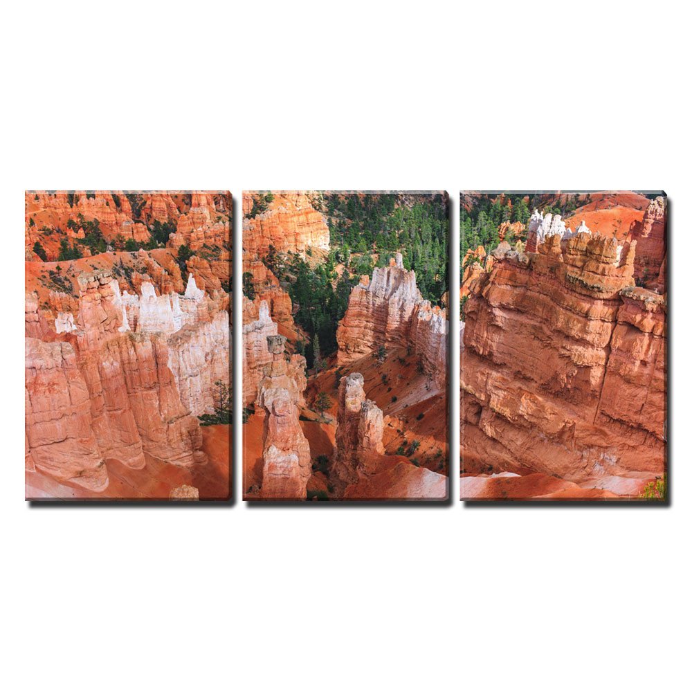 Wall26 - 3 Piece Canvas Wall Art Set - Geological Formation Landscape with Canyon Erosion & Sandstone - Modern Framed Home Decor - Stretched & Ready to Hang - 16x24 Inches (3 Panels) - Perfect for Living Room, Bedroom or Office Decoration