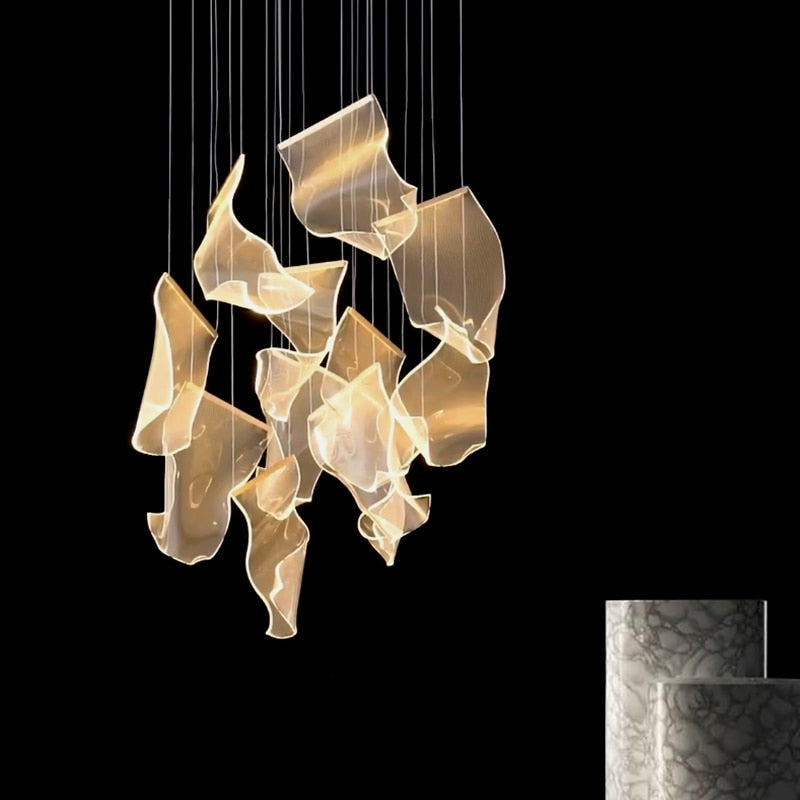 Modern Acrylic Chandelier - Elegant Crystal-Like Ceiling Light Fixture for Dining Room, Living Room & Bedroom | Energy Efficient LED Lighting for Home Decor