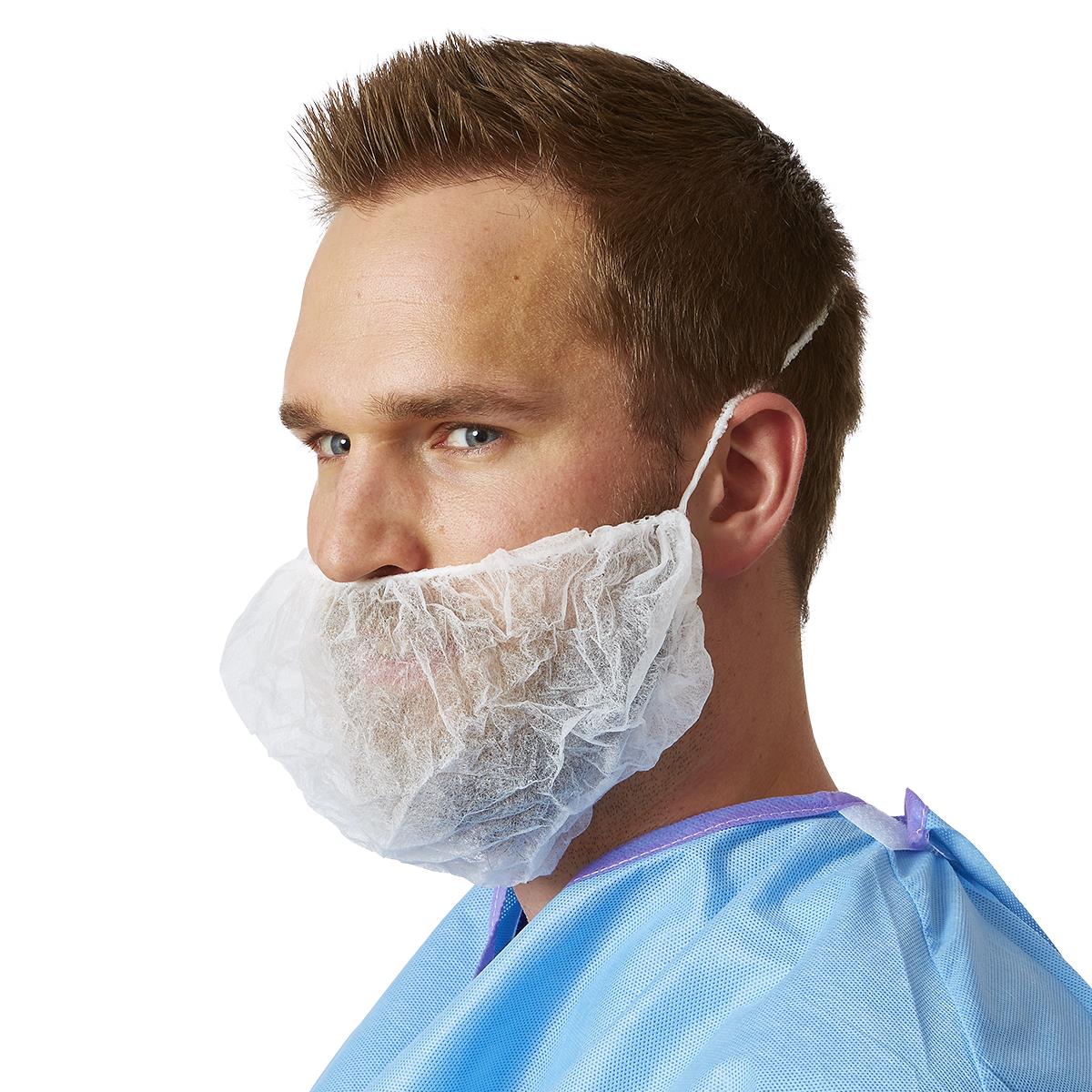 Medline Disposable Head and Beard Covers - 50 Pack | Surgical, Food Service & Healthcare PPE | Hair Protection for Restaurants, Hospitals & Cleanrooms