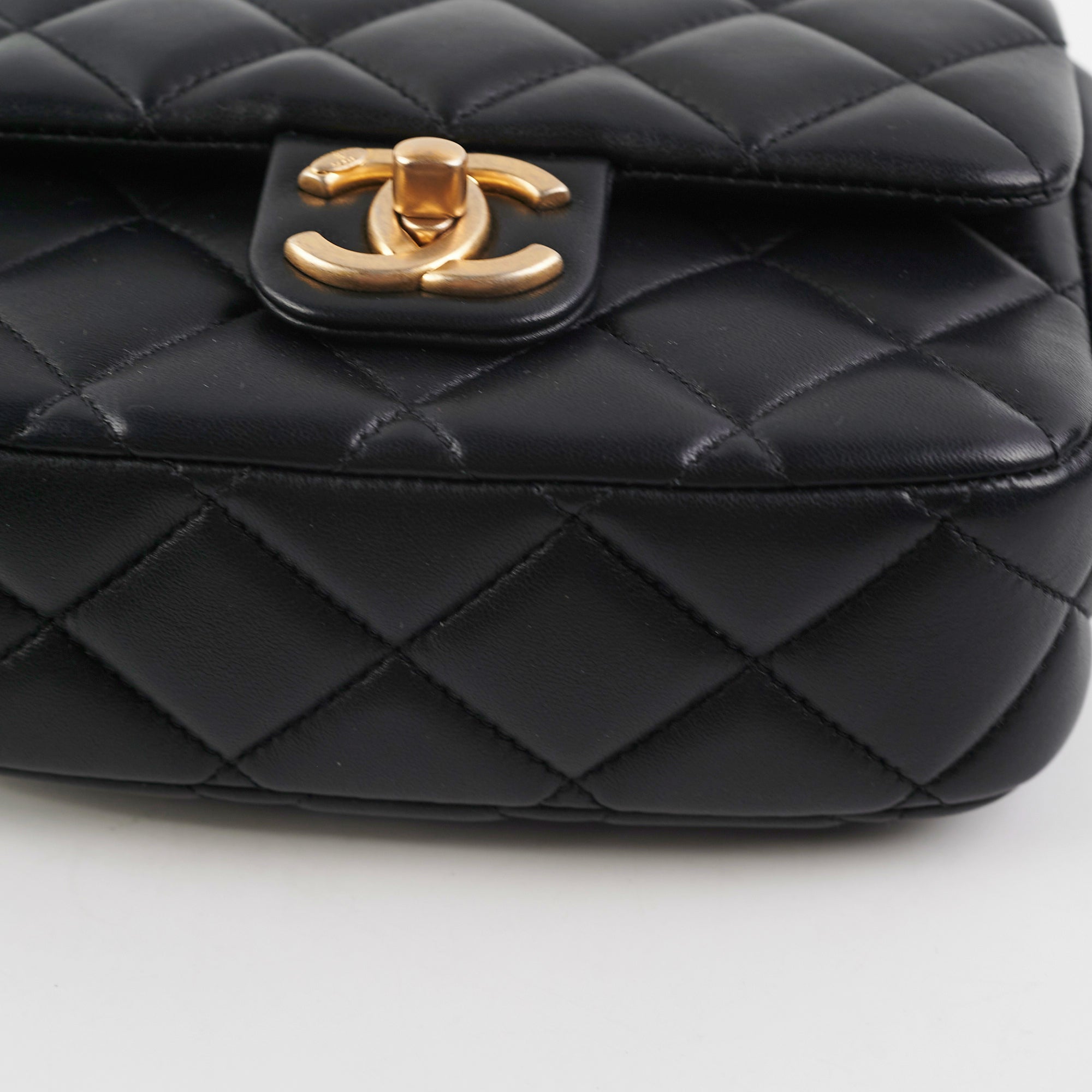Chanel 23P Mini Square Bag Lambskin Black (Microchip) - Luxury Crossbody Purse for Women, Perfect for Evening Parties & Date Nights