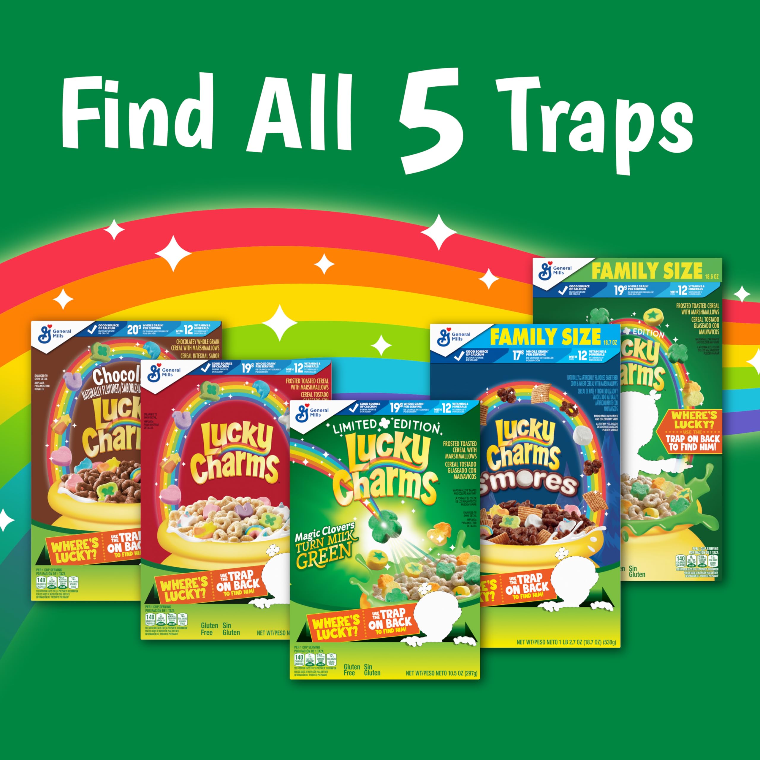 St. Patrick's Day Lucky Charms Cereal with Marshmallows - 10.5 oz Box | Magically Delicious Breakfast Cereal for Kids & Adults | Perfect for Holiday Breakfast, Snacking & Party Treats