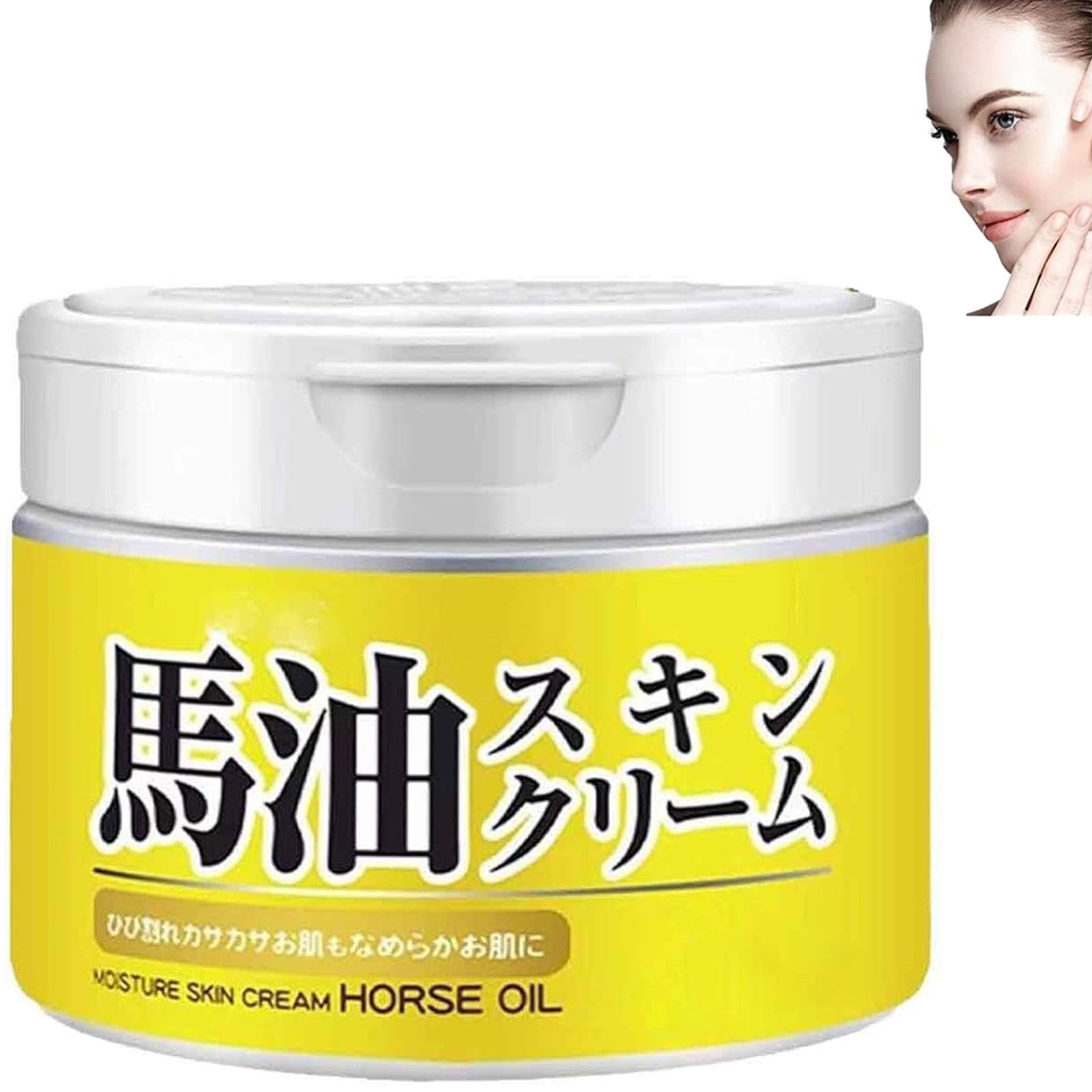 Horse Oil Moisturizing Cream for Face, Hands & Feet - Deep Hydration & Skin Care - Ideal for Dry Skin, Cracked Heels & Rough Elbows (1pc)
