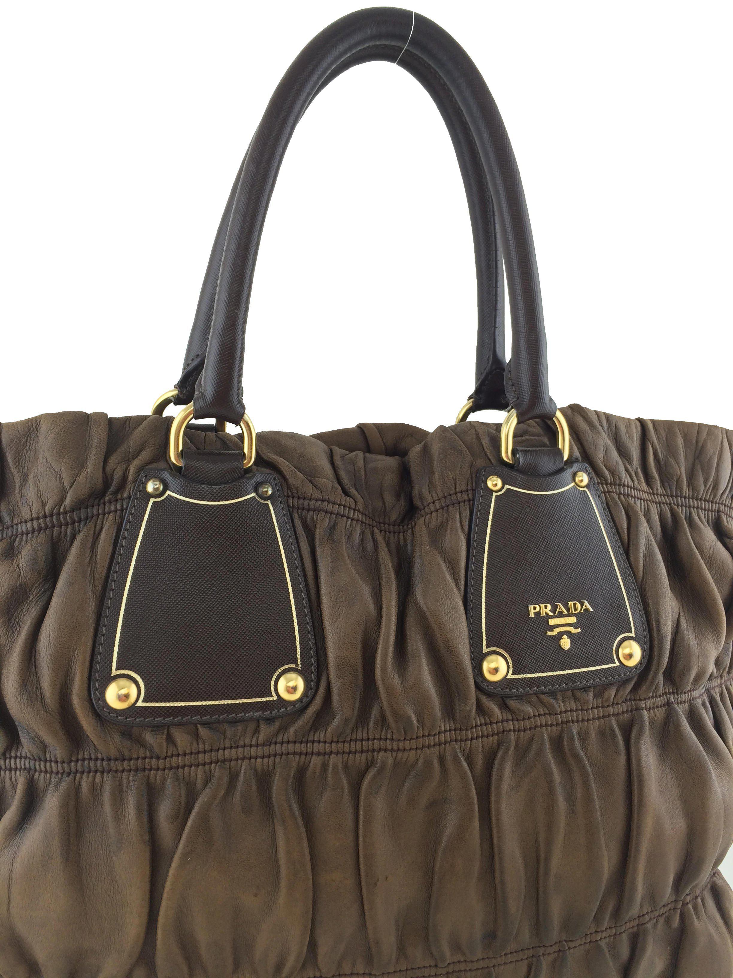 Prada Nappa Gaufre Antik Leather Tote Bag for Women - Luxury Designer Handbag for Work, Travel & Everyday Use