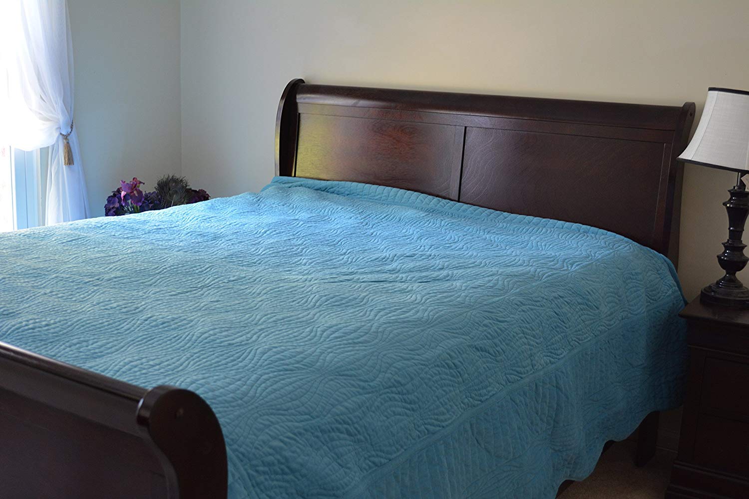 Tache Solid Blue Bedspread Set - 3 Piece Super Soft Warm Matelasse Coverlet Bedding for Twin Bed - Cozy Bedroom Decor for Winter & Guest Room Makeover