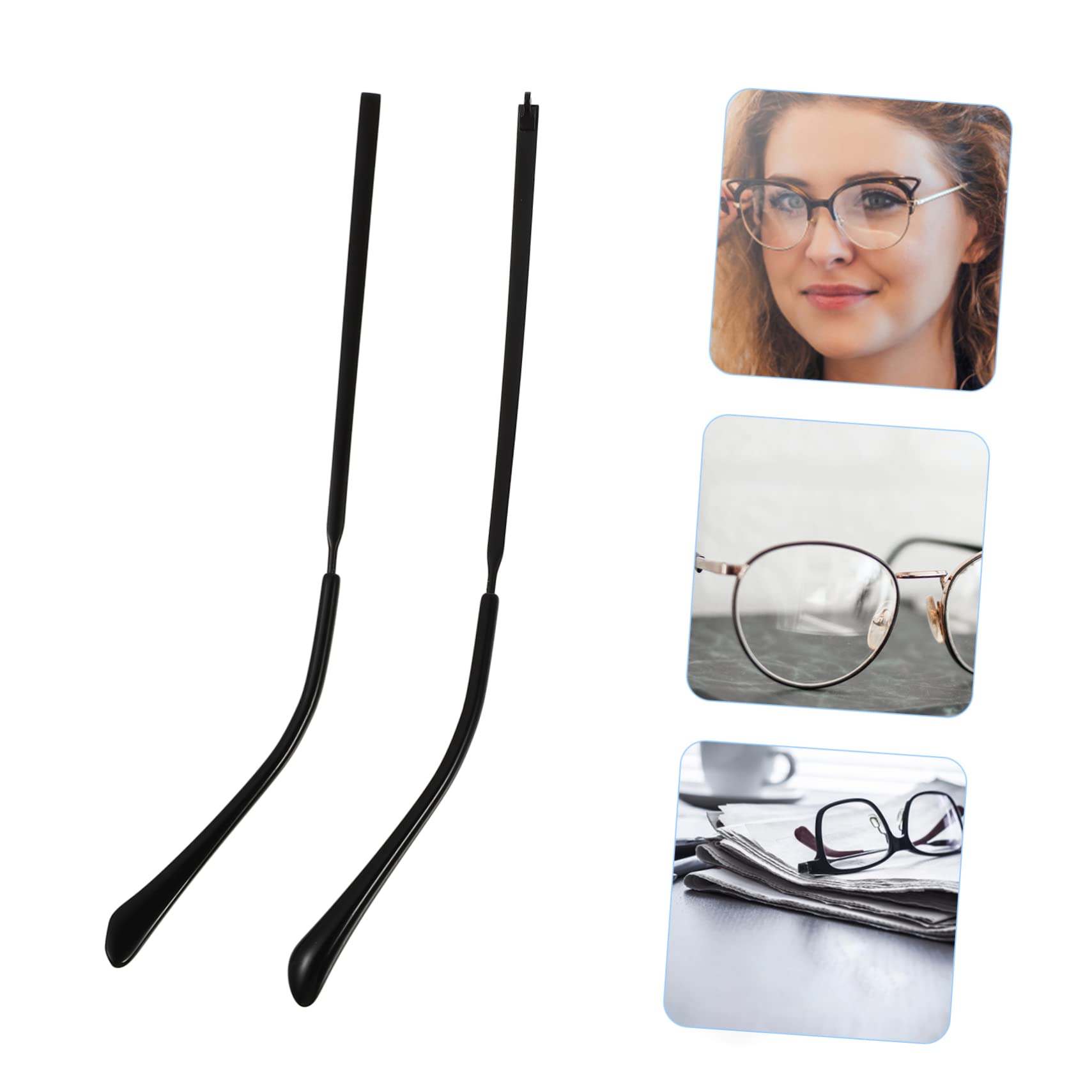 Gogogmee 2 Pairs Easy to Install Metal Eyeglass Temple Replacement Arms for Glasses Frames - Perfect for Repairing Broken or Loose Glasses at Home
