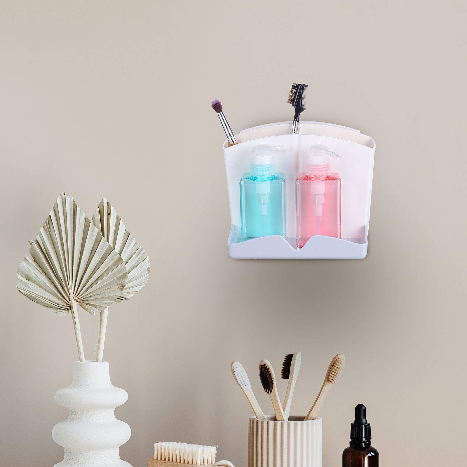 BESPORTBLE Bathroom Shelf Organizer - Wall Mounted Toothbrush & Toothpaste Holder - Space Saving Storage Rack for Bathroom, Toilet, Kitchen - Perfect for Small Spaces & Home Organization