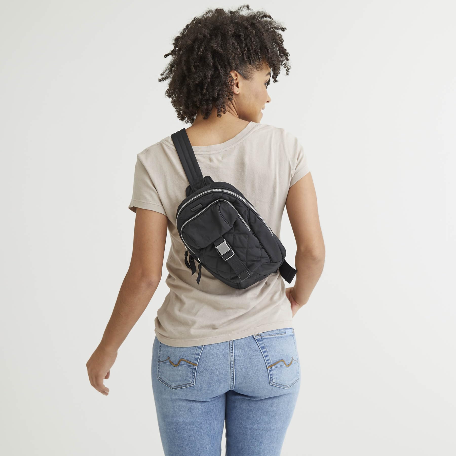Vera Bradley Women's Performance Twill Utility Sling Backpack - Lightweight Crossbody Bag for Travel, Work & School | Water-Resistant & Adjustable Strap