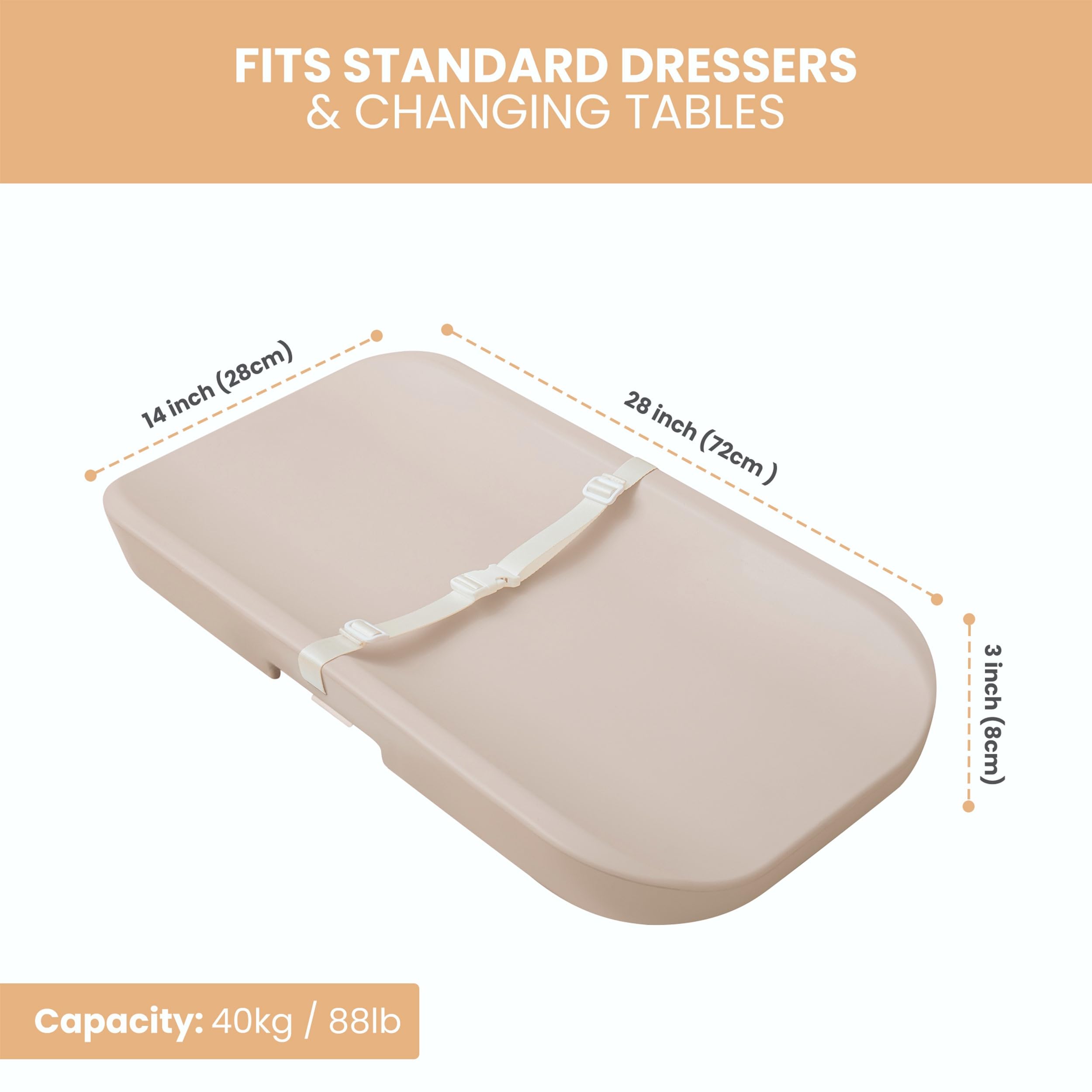 2 in 1 Baby Smart Scale & Waterproof Changing Pad with Safety Belt - Non-Slip, Wipeable & Portable Baby Care Essentials for Nursery, Travel & Home Use
