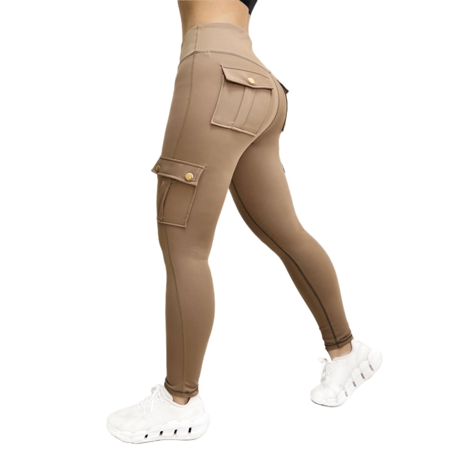 Women's High Waisted Cargo Leggings with Pockets - Tummy Control Yoga Pants for Workout & Athletic Wear | Perfect for Gym, Running, Travel & Everyday Comfort