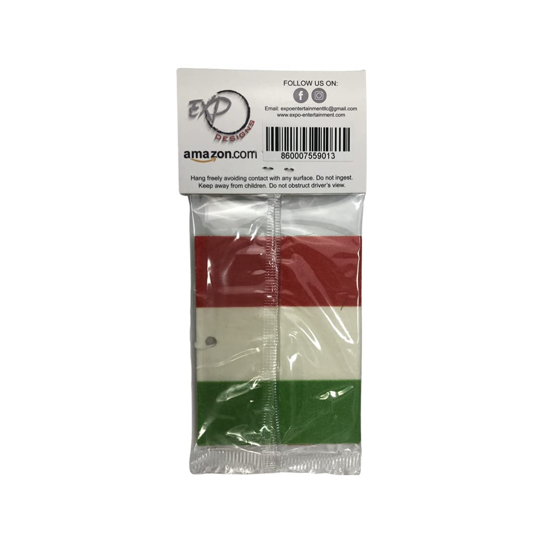Italy Flag Car Air Freshener - Long Lasting Fragrance for Vehicles, Home & Office | Perfect for Italian Pride, Travel & Decor