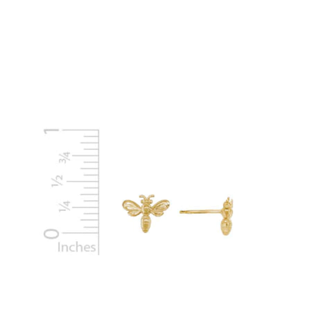 14K Gold Bee Stud Earrings - Dainty Honey Bee Jewelry for Women - Perfect for Everyday Wear, Gifts & Special Occasions