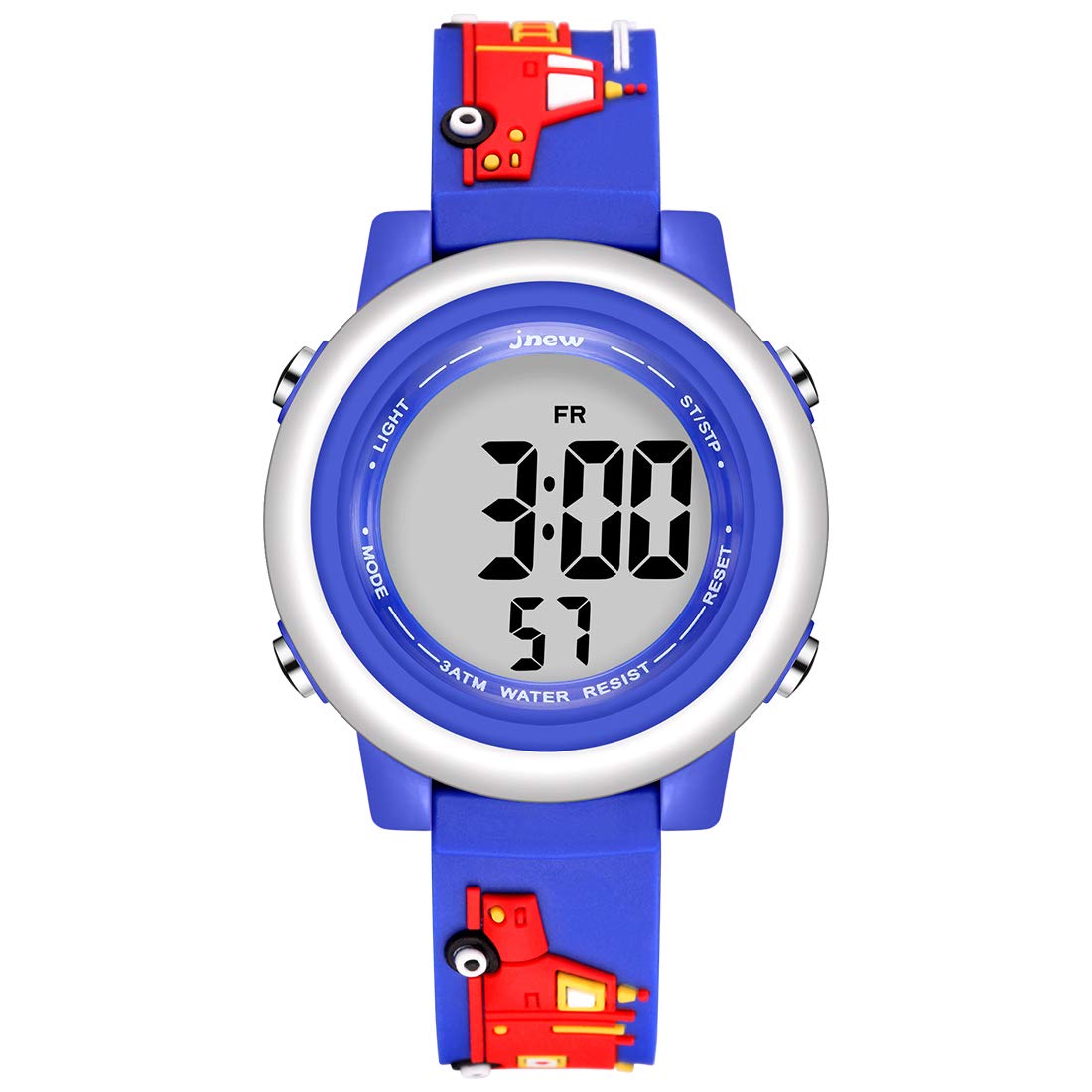 **Kids Digital Sports Watch for Boys & Girls - Waterproof LED Timer with 7 Color Backlight, 3D Cartoon Silicone Band - Perfect for Outdoor Play, Swimming & School Activities**