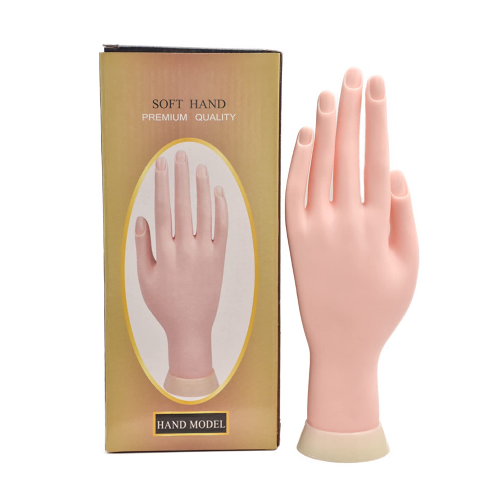 Flexible Bendable PVC Nail Practice Mannequin Hands - 2pcs Left Hand Female Mannequins for Acrylic Nail Training, Nail Art Practice & Salon Display | Perfect for Nail Technicians, Students & Home Use