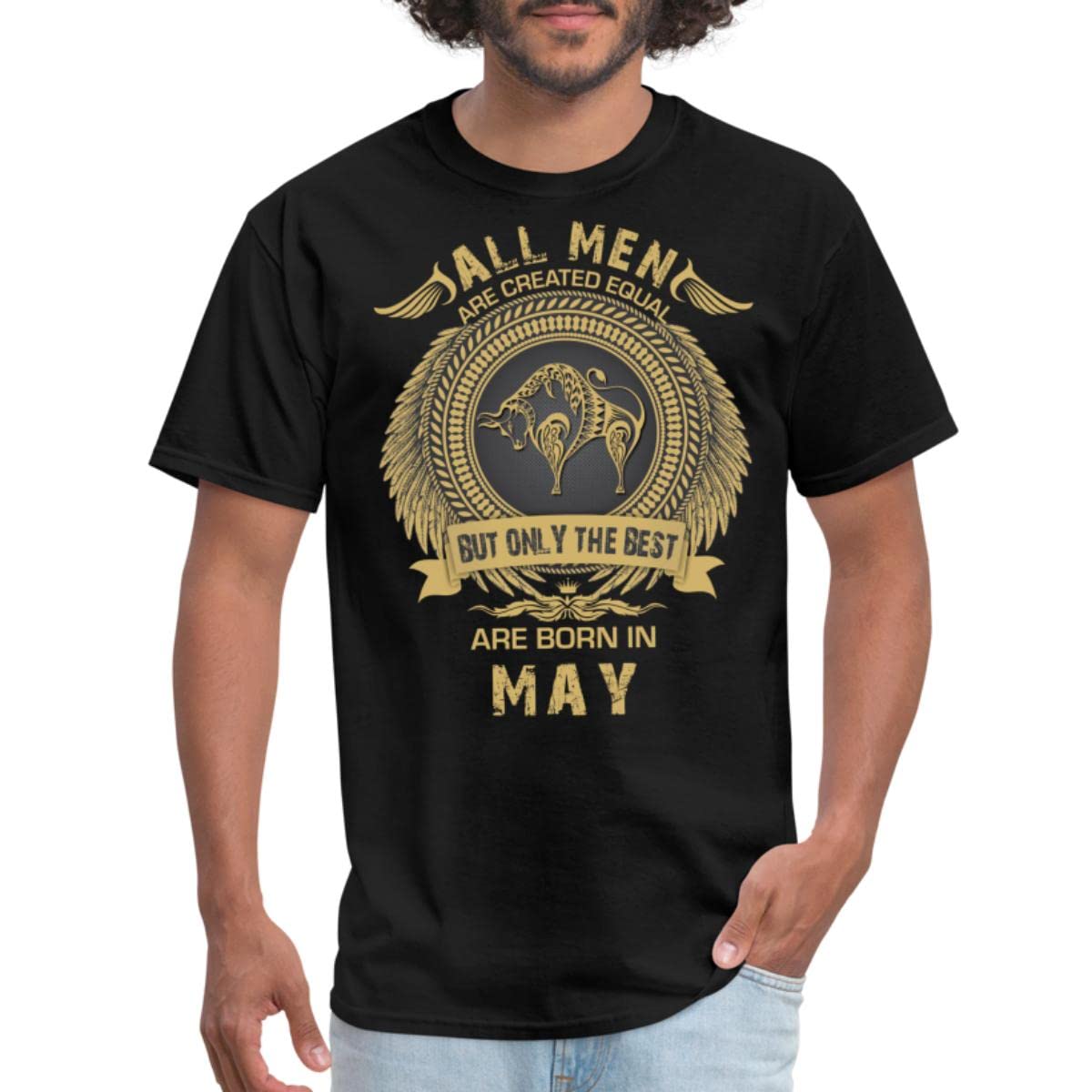 Best Men Born in May Taurus Graphic T-Shirt for Birthday Gifts - Comfortable Cotton Tee for Zodiac Lovers, Fathers Day & Casual Wear