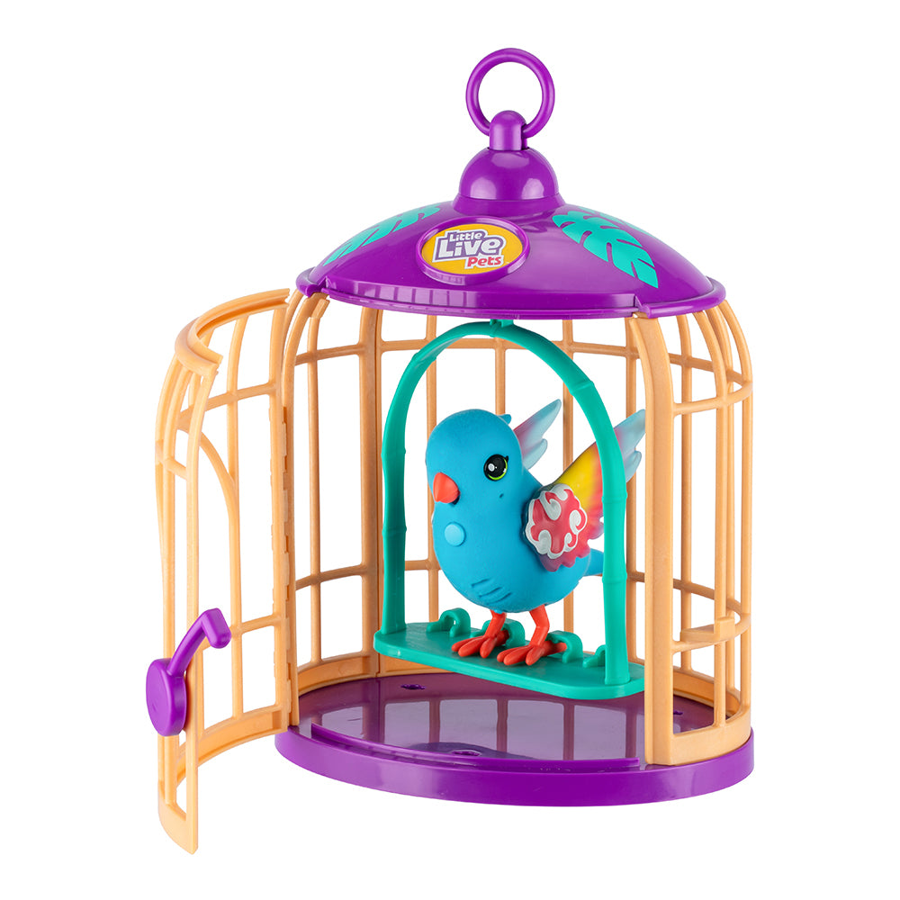 Little Live Pets Lil' Bird S15 Interactive Talking Bird & Cage - Jungle Series Pango - Perfect for Kids' Playtime, Birthday Gifts & Educational Fun