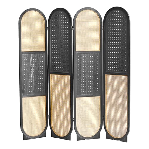 4 Panel Rattan-black