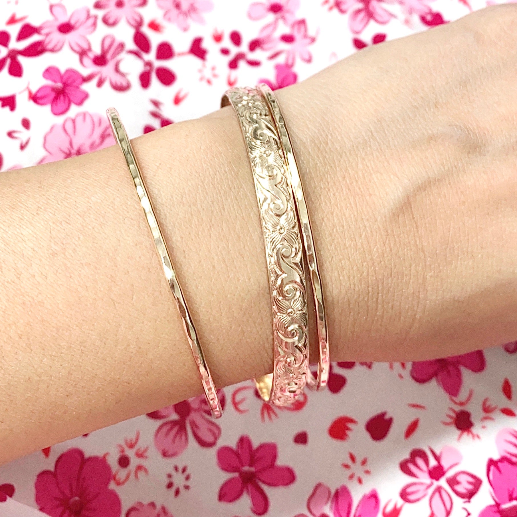 MOANI 6mm Heirloom Bangles Set (B440) - Elegant Stackable Bracelets for Women, Perfect for Weddings, Parties & Everyday Wear