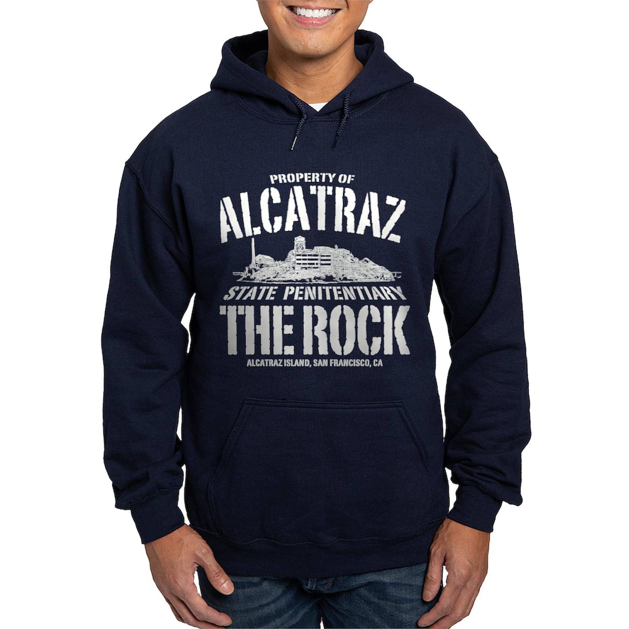 PROPERTY OF ALCATRAZ Hoodie for Men - Dark Regular Fit Pullover Sweatshirt | Comfortable Streetwear for Casual Wear, Urban Fashion, and Cool Weather Outfits