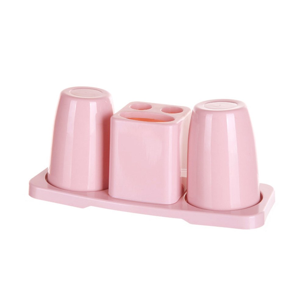 Colorful Double Toothbrush Holder with Stand - Bathroom Organizer for Home & Hotel Decor | Perfect for Countertop Storage & Travel Essentials