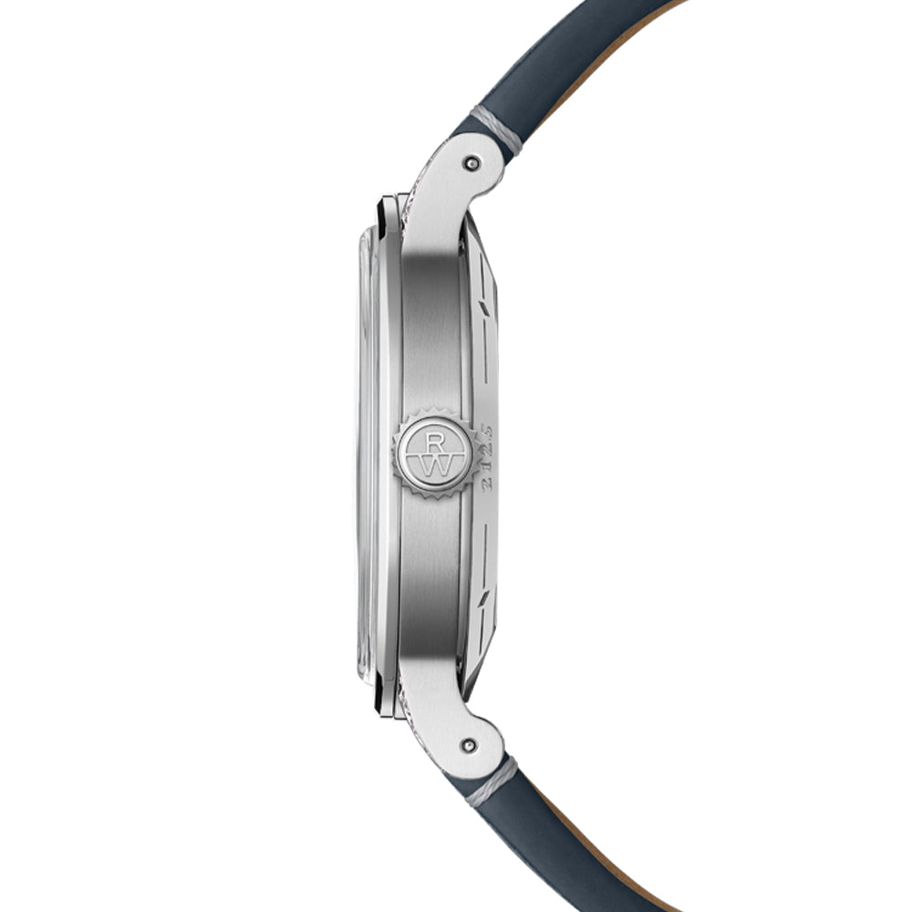 Millesime 35mm Automatic Watch with Central Seconds & Diamonds - Blue Dial & Leather Strap - Perfect for Business, Formal Events & Luxury Gift Giving