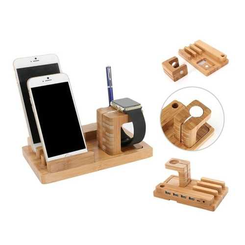 4-Port USB Charging Station for iPhone, iPad, Smartphones & Tablets - Fast Charging Dock Stand with Apple Watch Compatibility | Perfect for Home, Office & Travel