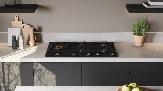 Asko 90cm Gas Cooktop with Powerful Wok Burner - HG1986AD - Ideal for Asian Cooking & High-Heat Stir-Frying in Modern Kitchens