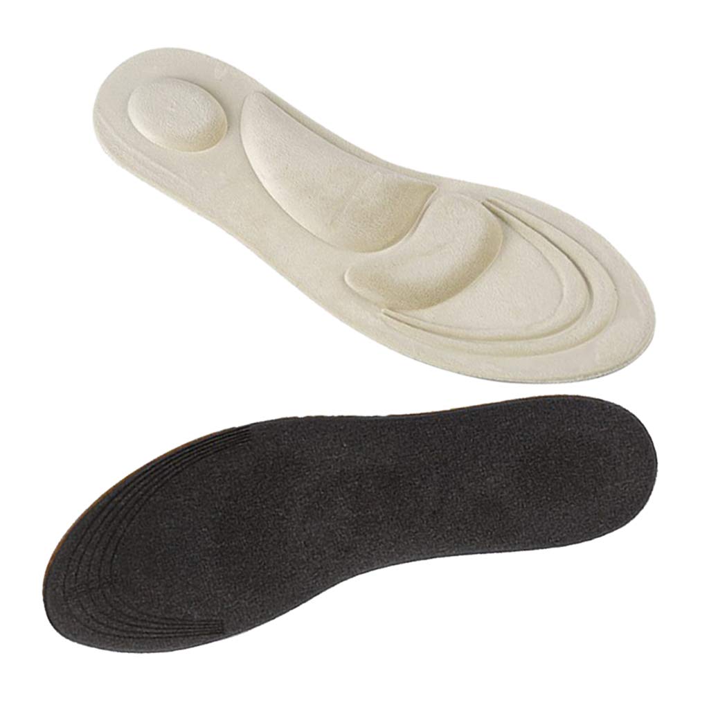 4 Pack Women's Foot Massage Arch Support Insoles - Beige Sponge Shoe Inserts (25 x 8.5cm) for Comfort & Pain Relief - Perfect for High Heels, Work Shoes & Daily Walking