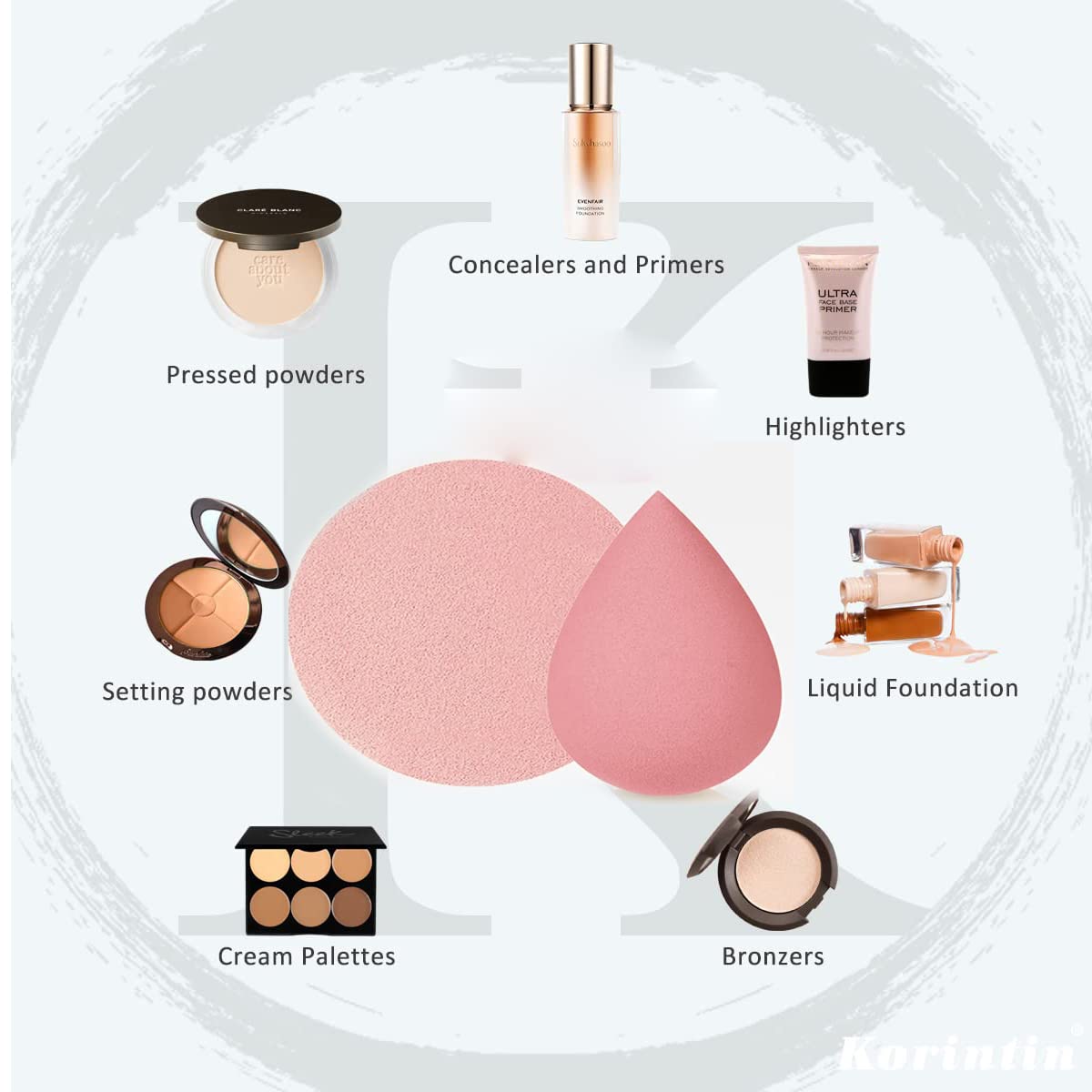 4-Piece Latex-Free Makeup Sponge Blender Set with Holder - Beauty Blender for Liquid Foundation, Powder, Sunscreen & Cream - Pink | Perfect for Flawless Makeup Application & Travel