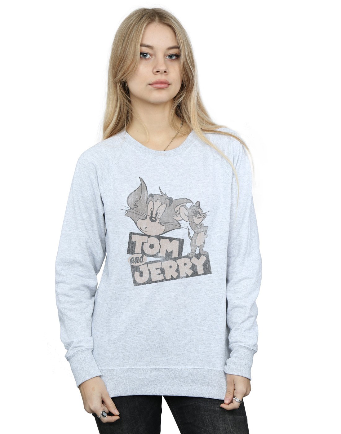 Tom and Jerry Cartoon Women's Pullover Sweatshirt - Cute Graphic Hoodie for Casual Wear, Lounge & College Outfits