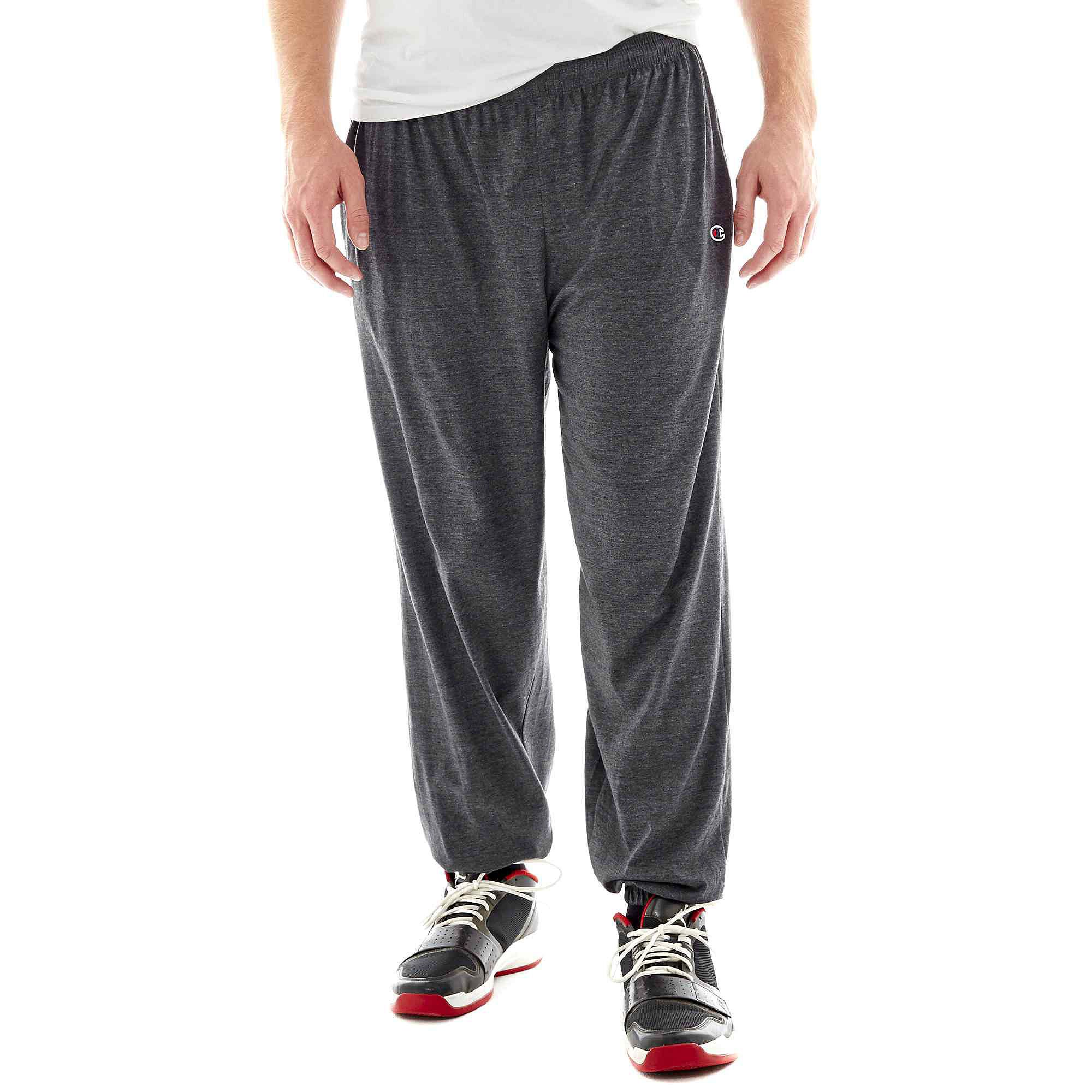 Champion Men's Big & Tall Closed Bottom Jersey Sweatpants - Charcoal Grey XLT - Comfortable Lounge Pants for Relaxing at Home, Gym, or Running Errands