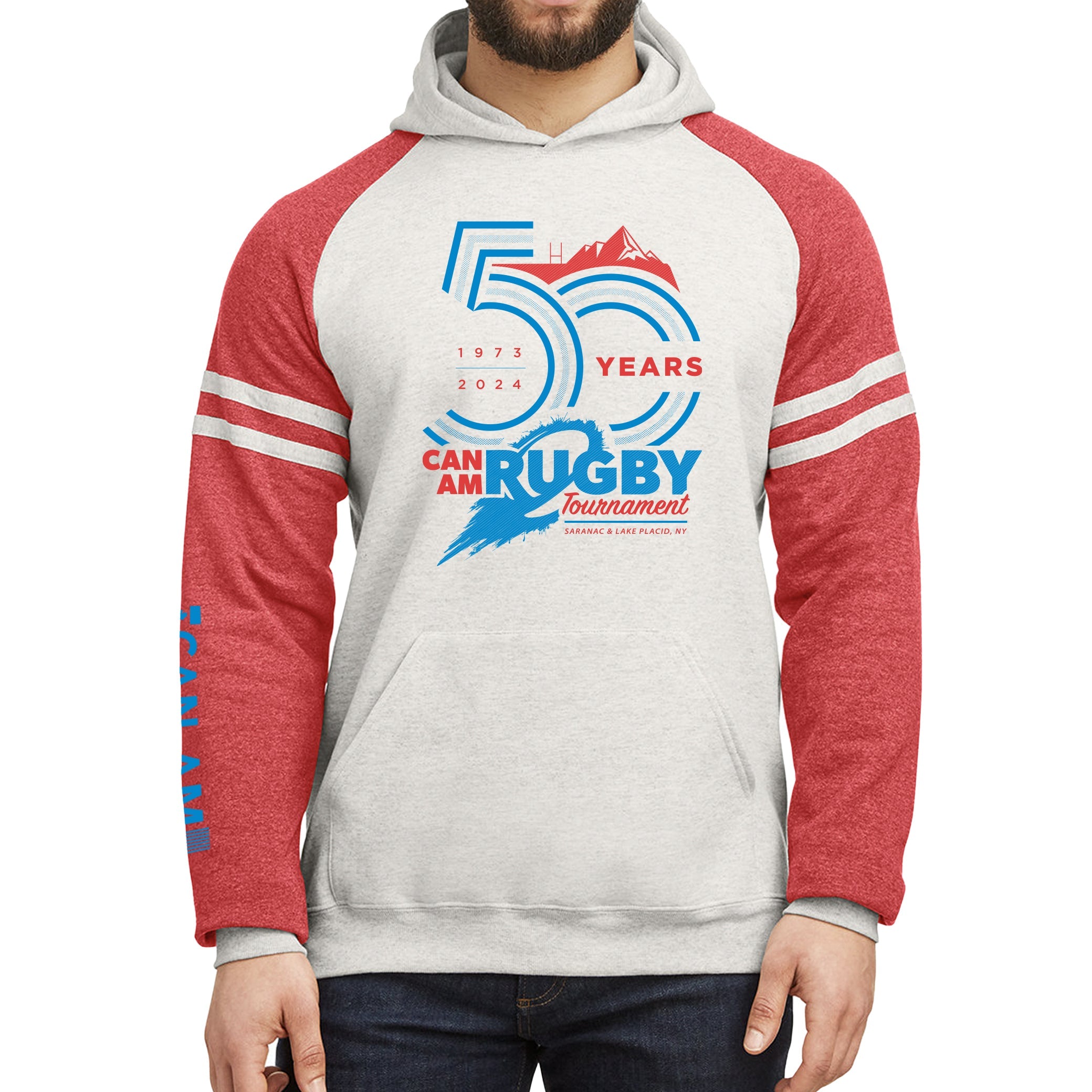 Can Am Rugby 2024 Varsity Hoodie - Men's & Women's Pullover Sweatshirt for Rugby Fans - Perfect for Game Day, Training & Casual Wear