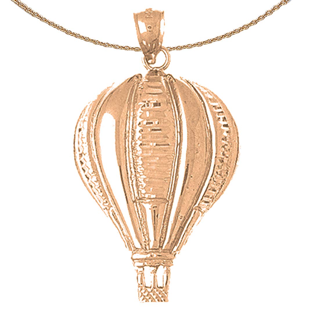 14K Rose Gold Hot Air Balloon Pendant Necklace - 18