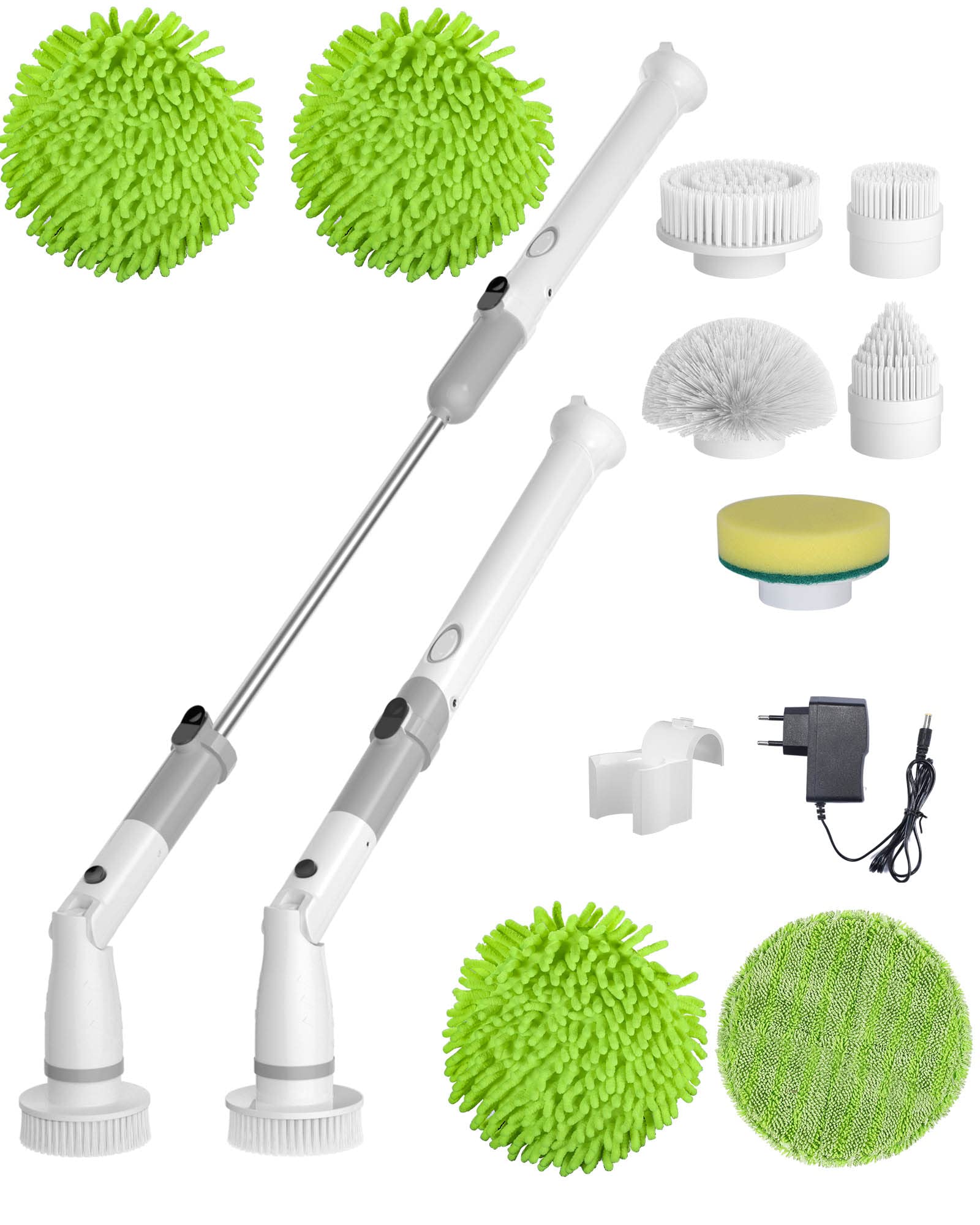 AYOTEE Electric Spin Scrubber - Powerful Tile & Car Wash Cleaner with 2 Replaceable Premium Chenille Microfiber Pads | Perfect for Bathroom, Kitchen, Vehicle & Outdoor Cleaning