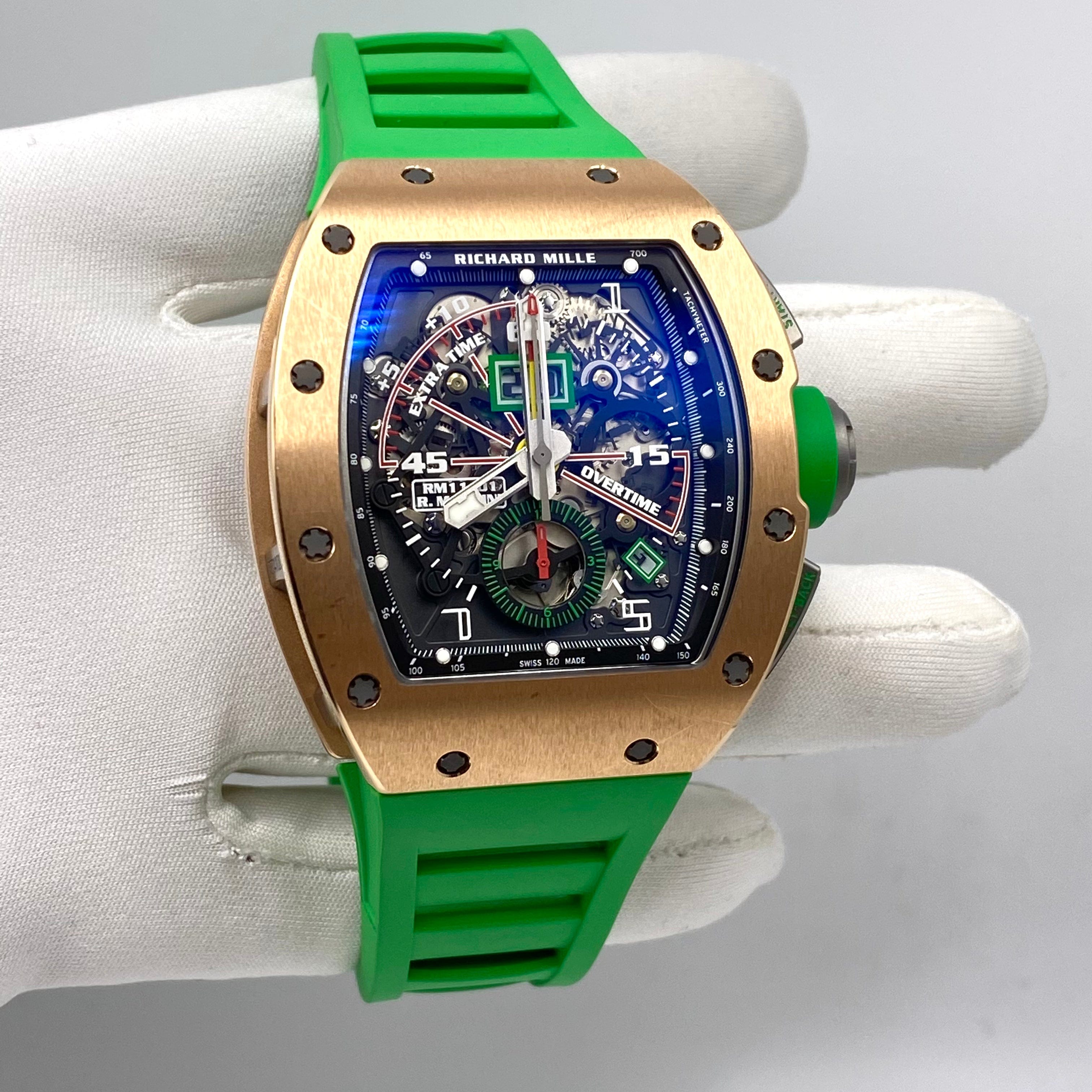 Richard Mille RM 11-01 Robert Mancini Flyback Chronograph Rose Gold Men's Luxury Watch - Perfect for Racing Enthusiasts & High-End Collectors