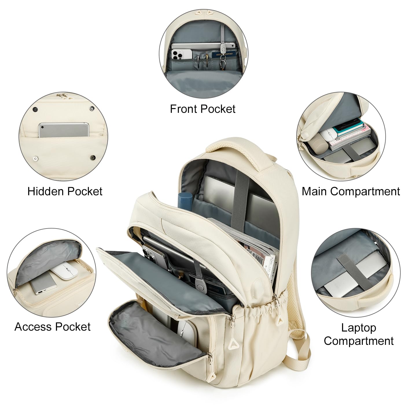 Stylish Women's & Girls' School Backpack - 15.6 Inch Laptop Backpack for College & High School Students - Durable Bookbag for Daily Use, Travel & Campus Life